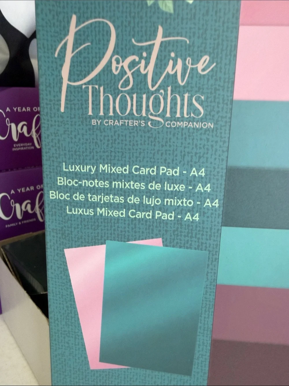 Crafters Companion Positive Thoughts Paper Pad & Luxury Mixed Card Pad